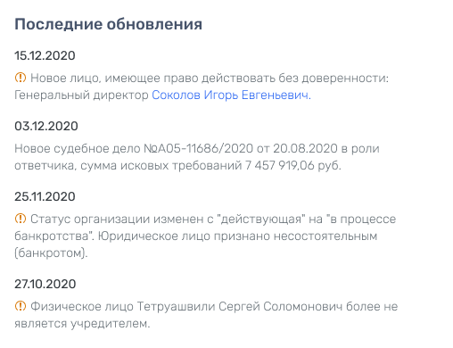 Проверяйте связи между компаниями